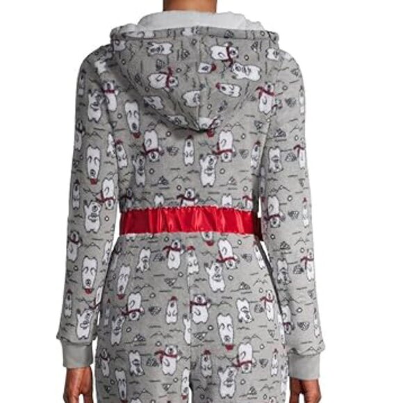 Derek Heart Christmas Bear Union Suit with Lighted Necklace NWT - Picture 3 of 6